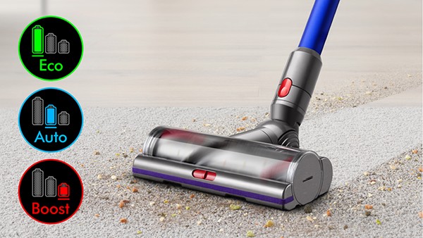 Пылесос Dyson V11 Absolute: Выбор режима уборки в зависимости от типа загрязнения