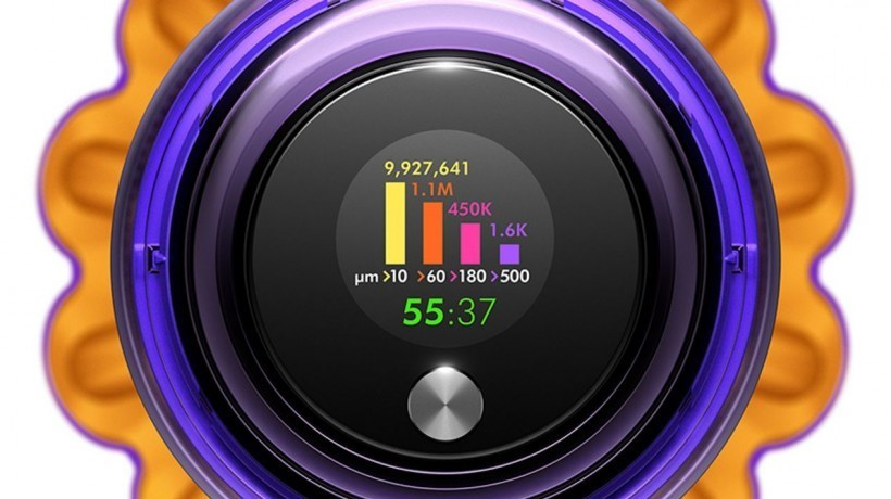 Пылесос Dyson V 15 Total Detect clean SV47 (никель/черный): ЖК-дисплей