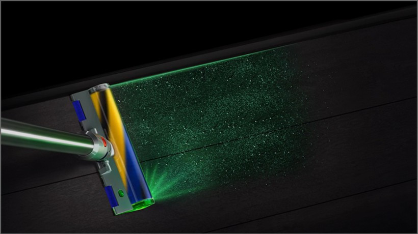 Пылесос Dyson V 15 Total Detect clean SV47 (никель/черный): Лазерный луч