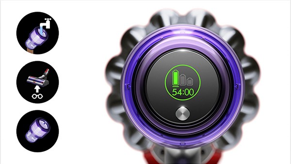 Пылесос Dyson V11 Absolute Extra Pro Gold: Сообщает о работе пылесоса в реальном времени